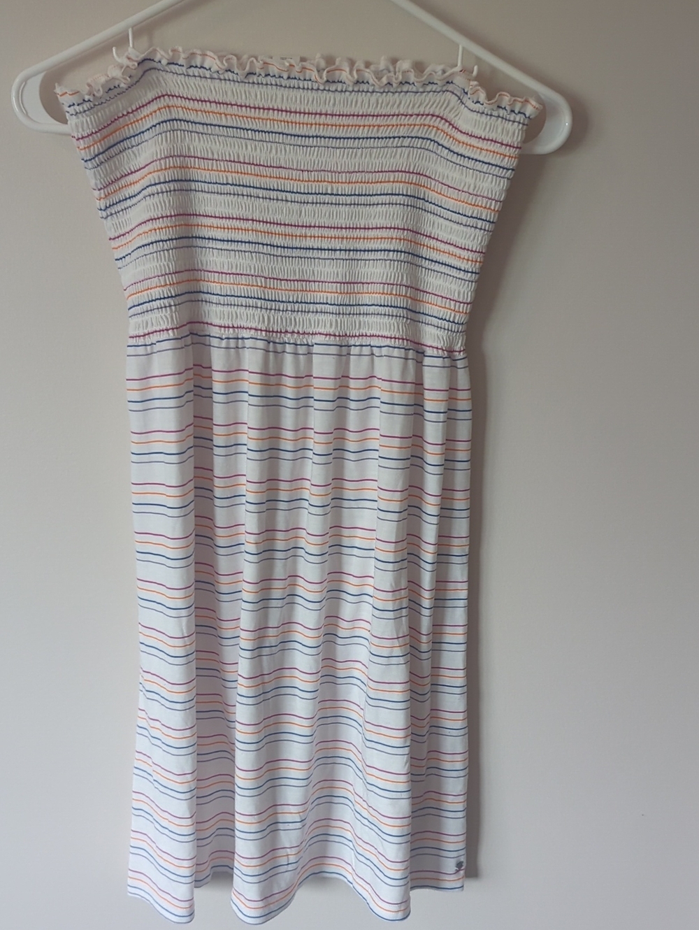 Ripzone White Smocked Stripe Sundress